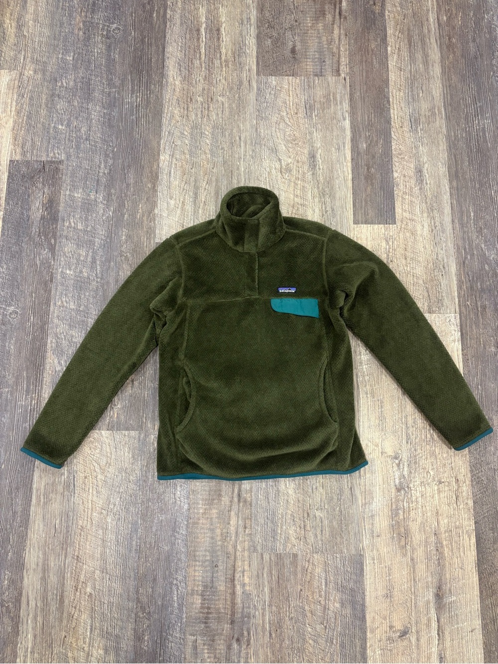 Patagonia Women's Re-Tool Snap-T Fleece Pullover Medium Fatigue Green Teal